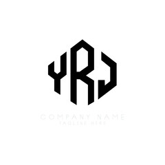 YRJ letter logo design with polygon shape. YRJ polygon logo monogram. YRJ cube logo design. YRJ hexagon vector logo template white and black colors. YRJ monogram, YRJ business and real estate logo. 