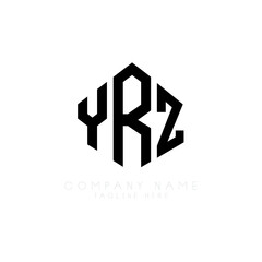 YRZ letter logo design with polygon shape. YRZ polygon logo monogram. YRZ cube logo design. YRZ hexagon vector logo template white and black colors. YRZ monogram, YRZ business and real estate logo. 