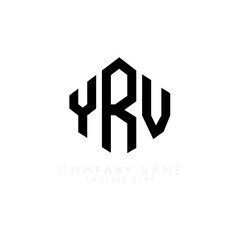 YRV letter logo design with polygon shape. YRV polygon logo monogram. YRV cube logo design. YRV hexagon vector logo template white and black colors. YRV monogram, YRV business and real estate logo. 