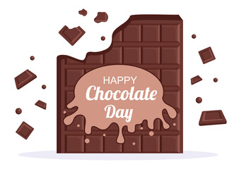 Happy Chocolate Day Celebration Vector Illustration. Suitable For Greeting Cards, Posters and Background