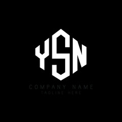 YSN letter logo design with polygon shape. YSN polygon logo monogram. YSN cube logo design. YSN hexagon vector logo template white and black colors. YSN monogram, YSN business and real estate logo. 