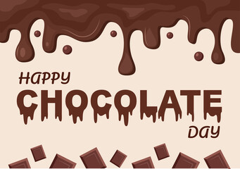 Happy Chocolate Day Celebration Vector Illustration. Suitable For Greeting Cards, Posters and Background