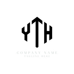 YTH letter logo design with polygon shape. YTH polygon logo monogram. YTH cube logo design. YTH hexagon vector logo template white and black colors. YTH monogram, YTH business and real estate logo. 