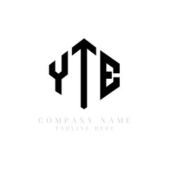YTE letter logo design with polygon shape. YTE polygon logo monogram. YTE cube logo design. YTE hexagon vector logo template white and black colors. YTE monogram, YTE business and real estate logo. 