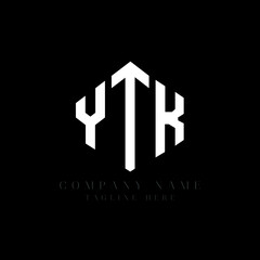 YTK letter logo design with polygon shape. YTK polygon logo monogram. YTK cube logo design. YTK hexagon vector logo template white and black colors. YTK monogram, YTK business and real estate logo. 