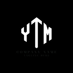 Fototapeta premium YTM letter logo design with polygon shape. YTM polygon logo monogram. YTM cube logo design. YTM hexagon vector logo template white and black colors. YTM monogram, YTM business and real estate logo. 