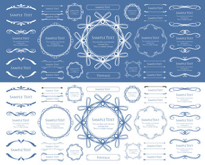 エレガントでゴージャスなフレームデザインセット。アンティークな罫線、ビンテージ調のプレート