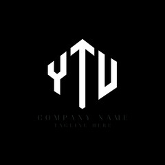 YTU letter logo design with polygon shape. YTU polygon logo monogram. YTU cube logo design. YTU hexagon vector logo template white and black colors. YTU monogram, YTU business and real estate logo. 