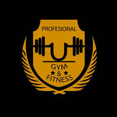 Letter U Logo With barbell Fitness Gym logo