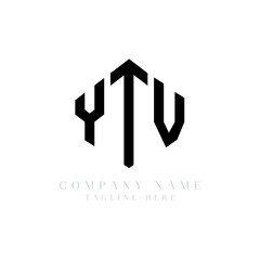 YTV letter logo design with polygon shape. YTV polygon logo monogram. YTV cube logo design. YTV hexagon vector logo template white and black colors. YTV monogram, YTV business and real estate logo. 