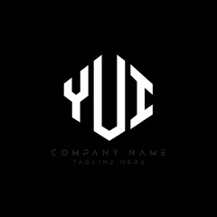 YUI letter logo design with polygon shape. YUI polygon logo monogram. YUI cube logo design. YUI hexagon vector logo template white and black colors. YUI monogram, YUI business and real estate logo. 