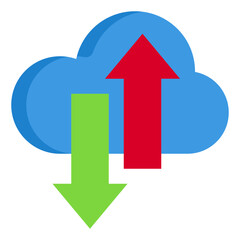 Cloud transfer flat style icon