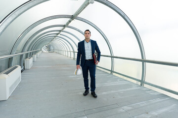 structural engineer walking trough a tunnel