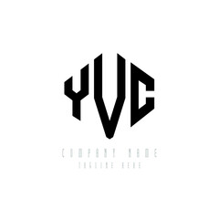 Obraz premium YVC letter logo design with polygon shape. YVC polygon logo monogram. YVC cube logo design. YVC hexagon vector logo template white and black colors. YVC monogram, YVC business and real estate logo. 