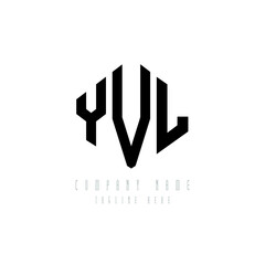 Obraz premium YVL letter logo design with polygon shape. YVL polygon logo monogram. YVL cube logo design. YVL hexagon vector logo template white and black colors. YVL monogram, YVL business and real estate logo. 