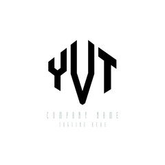 YVT letter logo design with polygon shape. YVT polygon logo monogram. YVT cube logo design. YVT hexagon vector logo template white and black colors. YVT monogram, YVT business and real estate logo. 