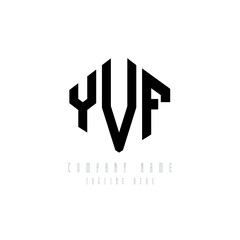 YVF letter logo design with polygon shape. YVF polygon logo monogram. YVF cube logo design. YVF hexagon vector logo template white and black colors. YVF monogram, YVF business and real estate logo. 