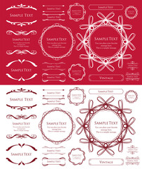 エレガントでゴージャスなフレームデザインセット。アンティークな罫線、ビンテージ調のプレート