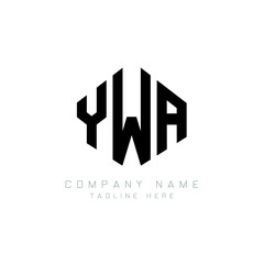 YWA letter logo design with polygon shape. YWA polygon logo monogram. YWA cube logo design. YWA hexagon vector logo template white and black colors. YWA monogram, YWA business and real estate logo. 
