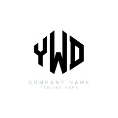 YWD letter logo design with polygon shape. YWD polygon logo monogram. YWD cube logo design. YWD hexagon vector logo template white and black colors. YWD monogram, YWD business and real estate logo. 
