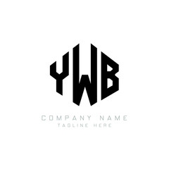 YWB letter logo design with polygon shape. YWB polygon logo monogram. YWB cube logo design. YWB hexagon vector logo template white and black colors. YWB monogram, YWB business and real estate logo. 