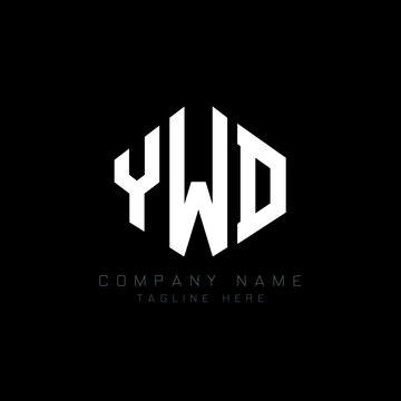 YWD letter logo design with polygon shape. YWD polygon logo monogram. YWD cube logo design. YWD hexagon vector logo template white and black colors. YWD monogram, YWD business and real estate logo. 