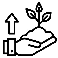 Growth outline style icon