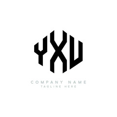 YXU letter logo design with polygon shape. YXU polygon logo monogram. YXU cube logo design. YXU hexagon vector logo template white and black colors. YXU monogram, YXU business and real estate logo. 
