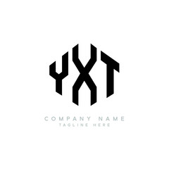 YXT letter logo design with polygon shape. YXT polygon logo monogram. YXT cube logo design. YXT hexagon vector logo template white and black colors. YXT monogram, YXT business and real estate logo. 