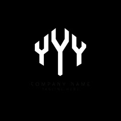 YYY letter logo design with polygon shape. YYY polygon logo monogram. YYY cube logo design. YYY hexagon vector logo template white and black colors. YYY monogram, YYY business and real estate logo. 