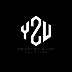 YZU letter logo design with polygon shape. YZU polygon logo monogram. YZU cube logo design. YZU hexagon vector logo template white and black colors. YZU monogram, YZU business and real estate logo. 