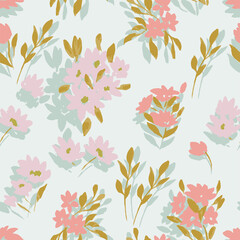 Fototapeta na wymiar Trendy Seamless Floral Pattern In Vector. ideal for calico fabric design