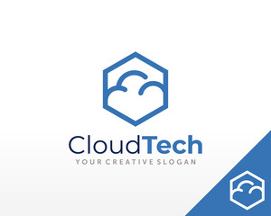Cloud Tech Logo. Smart Digital Cloud Logo Design Vector