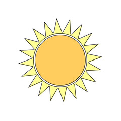 Sun icon, graphic design template, vector illustration