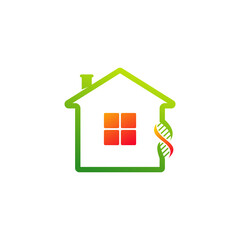 DNA House logo vector template, Creative DNA logo design concepts