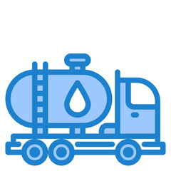 Oil truck blue style icon