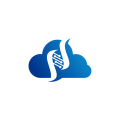 Fototapeta premium Cloud DNA logo vector template, Creative DNA logo design concepts