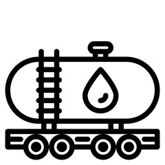 Oil truck outline style icon