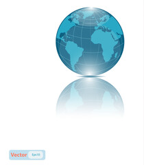 Glossy round blue globe