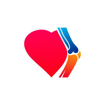 Love Bone logo vector template, Creative bone logo design concepts