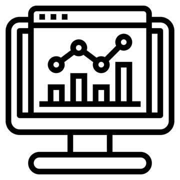 black computer screen data analysis clip art preview