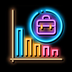 recession of business job offers neon light sign vector. Glowing bright icon recession of business job offers sign. transparent symbol illustration