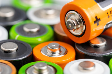 Lots of disposable colored batteries