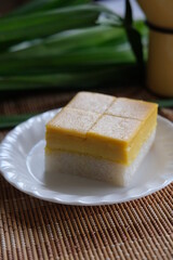 Malay Nyonya South East Asian Traditional Dessert Kuih Talam Durian