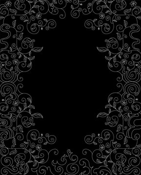 Abstract decorative floral vector frame 