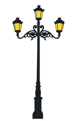 street, park lamp, isolated, vector
