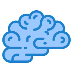 Brain blue style icon