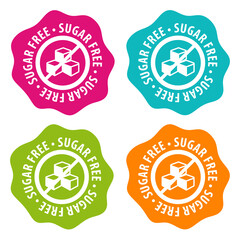 Sugar free Badges on white background.