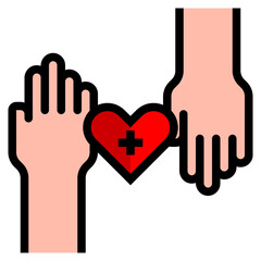 Hearth color line style icon