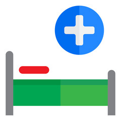 Obraz premium Bed flat style icon